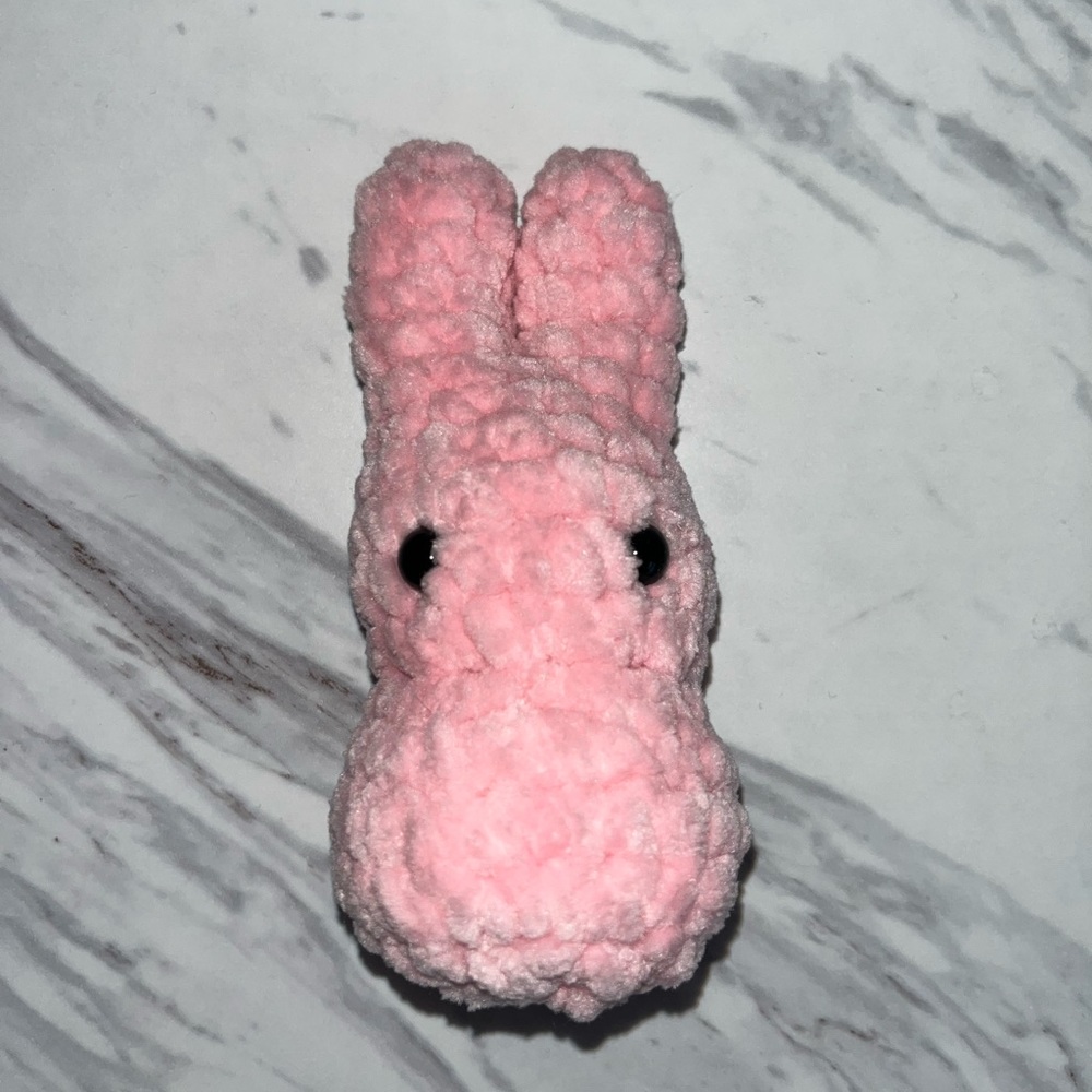 Pink Peep Bunny Crochet Plushie